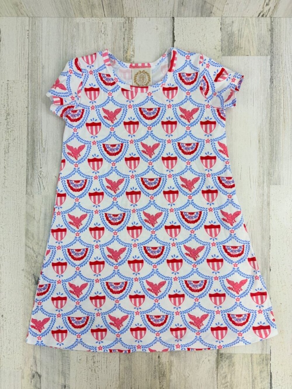 The Beaufort Bonnet Company Polly Play Dress American Swag Sz 8 Patriotic